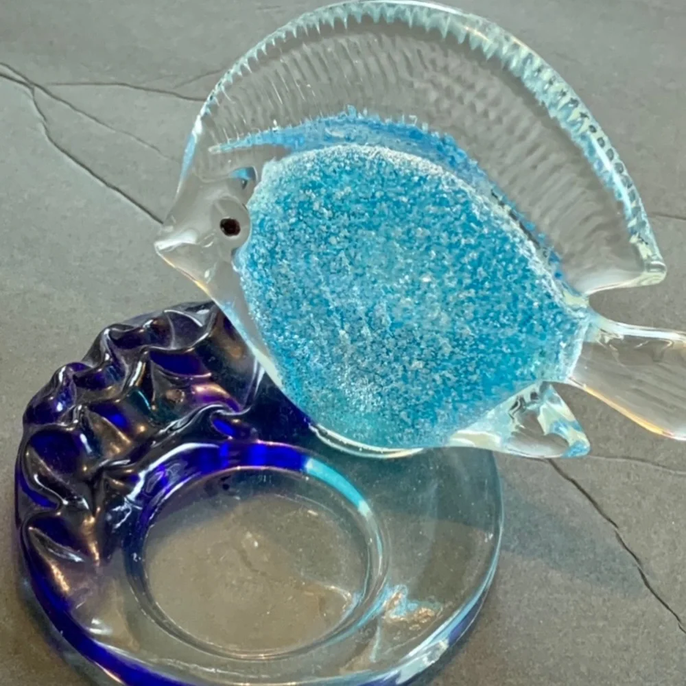 Art Glass Angel Fish Candle holder